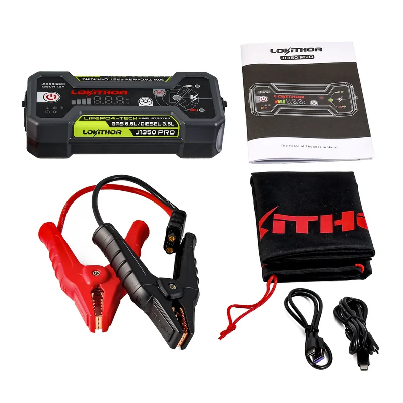 Lokithor J1350 PRO LiFePO4 12V 25,6Wh 1350A Starthilfe