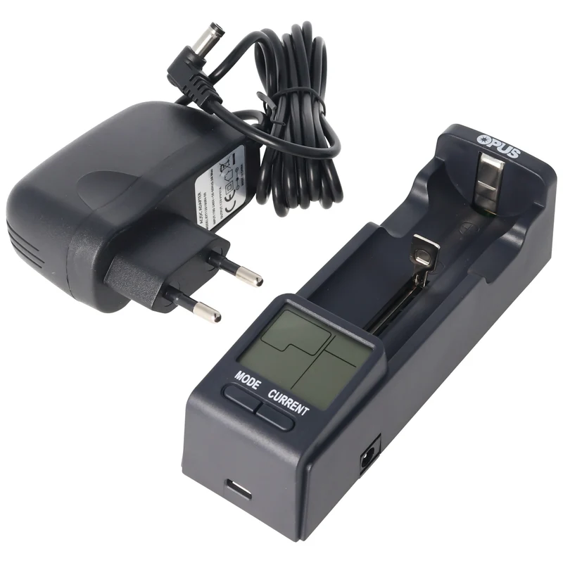 Opus 3.2V Schnell-Ladegerät für IFR 3,2V Akkus und 3,6-3,7V mit Entladefunktion
