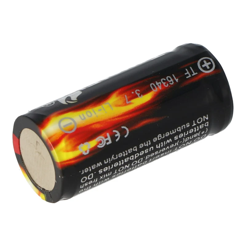 Trustfire 16340 Li-ion Akku 880mAh 3,6V - 3,7V PCB geschützt 36x16,4mm