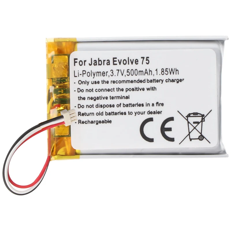 AccuCell Akku passend für Jabra Evolve 75 Headset, Jabra AHB572535PST, Li-Polymer, 3,7V