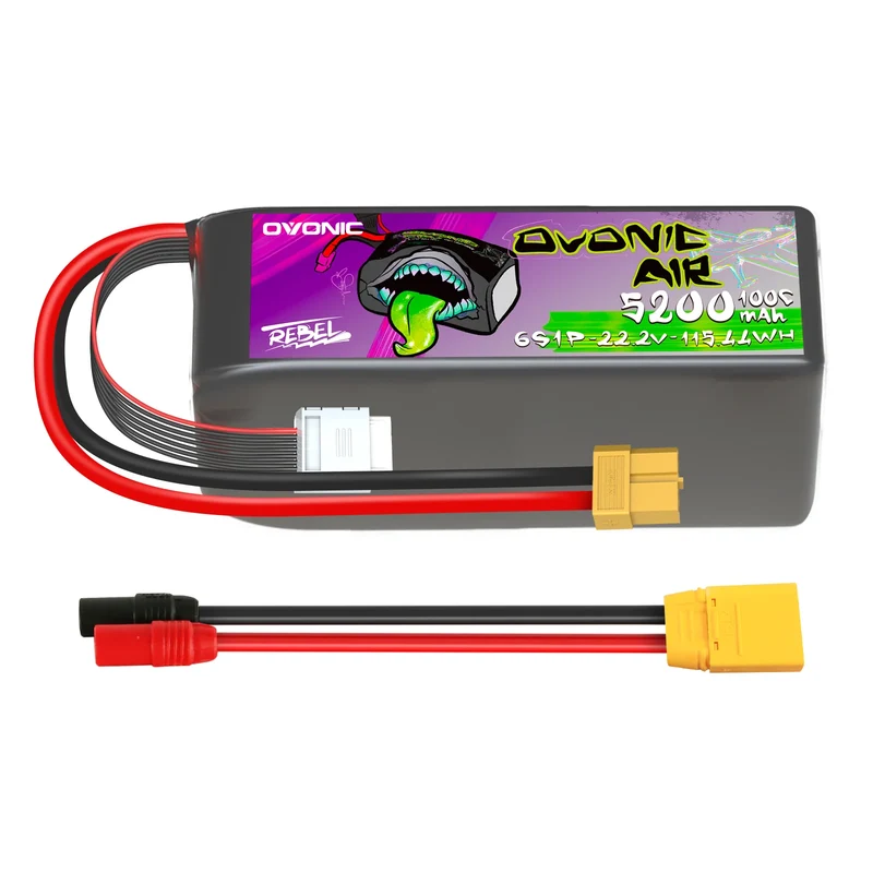 Ovonic Rebel 2.0 6S LiPo Akku 5200mAh 22,2V 6S 100C LiPo mit XT90- und AS150-Stecker