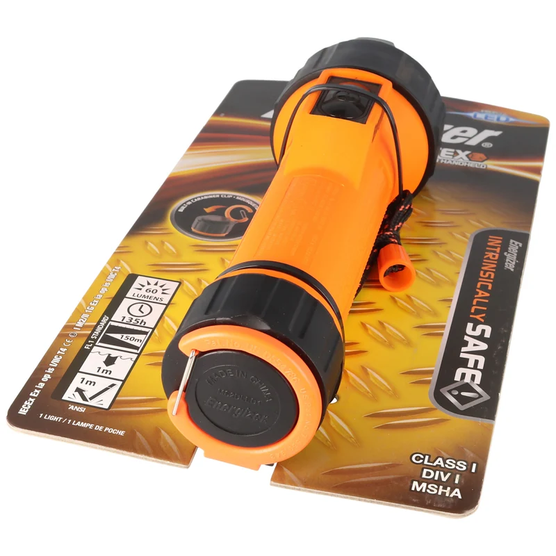Energizer 2D ATEX - Taschenlampe - LED - weißes Licht - Schwarz, Sicherheitsorange