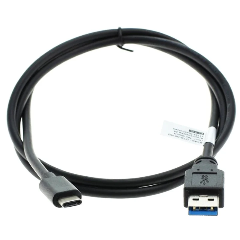 AccuCell USB-C Lade- und Synchronisationskabel für alle Geräte mit USB-C Anschluss, 2 Meter Schwarz