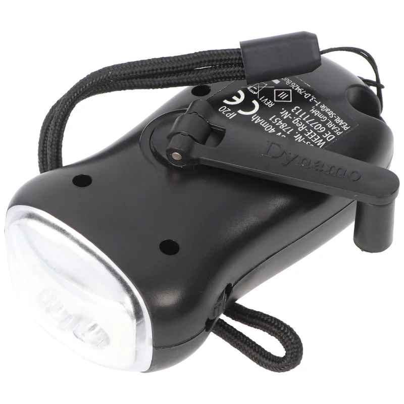 AccuCell Dynamo Taschenlampe mit 3 LED, mit Ladekurbel, mit Solarladefunktion