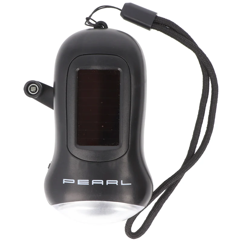 AccuCell Dynamo Taschenlampe mit 3 LED, mit Ladekurbel, mit Solarladefunktion