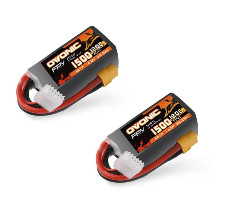 Ovonic FPV 4S 1500mAh 120C 4S1P 14,8V LiPo-Akku mit XT60-Stecker (2 Stück)