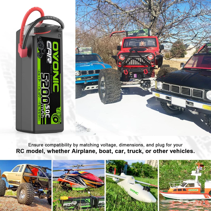 Ovonic Car 4S LiPo Akku 14,8V 5200mAh 50C Hardcase Lipo-Akku mit T-Stecker