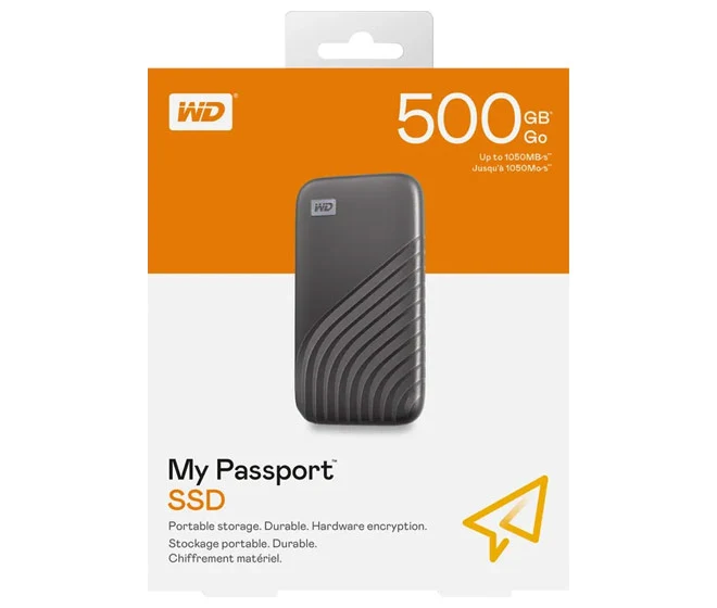 Western Digital SSD 1TB, USB 3.2, Typ C, Mini My Passport, (R) 1050MB/s, Retail