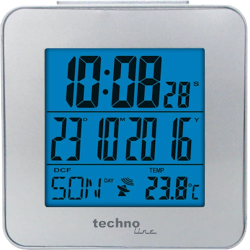 Technoline WT 268 Funkwecker mit Timerfunktion und Hintergrundbeleuchtung, Lokale und Weltzeitanzeige im Duo-Modus, Tischaufstellung