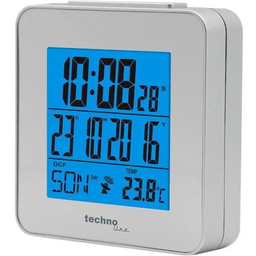 Technoline WT 268 Funkwecker mit Timerfunktion und Hintergrundbeleuchtung, Lokale und Weltzeitanzeige im Duo-Modus, Tischaufstellung