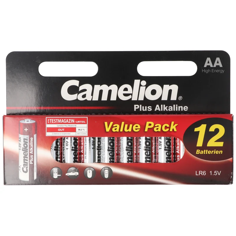 24 Stück Plus Alkaline LR6 AA Mignon Batterie 1,5 Volt max. 2700mAh bis 0,8V bei 25mA Dauerbelastung