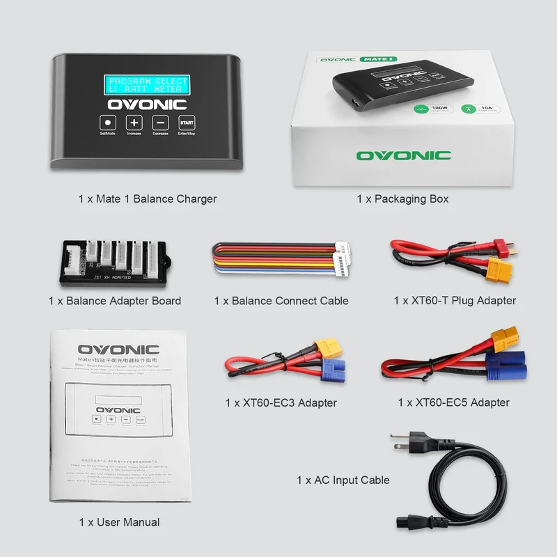 Ovonic Mate 1 Lipo Ladegerät 100W 10A Lipo Akku Balance Ladegerät für 1S-6S LiPo Lilon Life NiCd NiMh Pb RC Akku