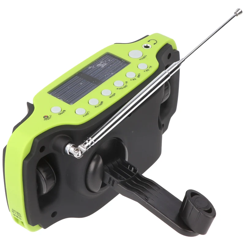 AccuCell Solar-Dynamo-Koffer-Radio mit LED-Taschenlampe, keine Batterien erforderlich