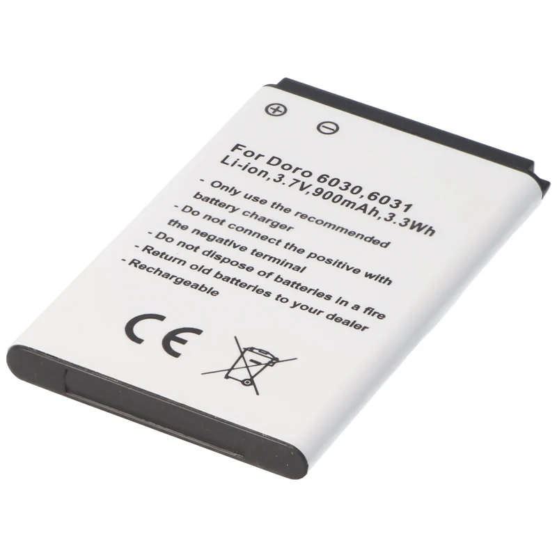 AccuCell Akku passend für Doro 6030, 6031, Li-Ion, 3,7V, 900mAh, 3,3Wh