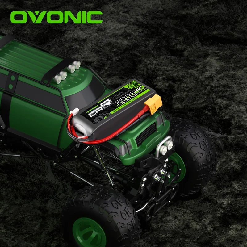 Ovonic Car 2S Lipo Akku 2200mAh 120C 7,4V RC Auto Lipo Akku mit XT60 (2 Stück)