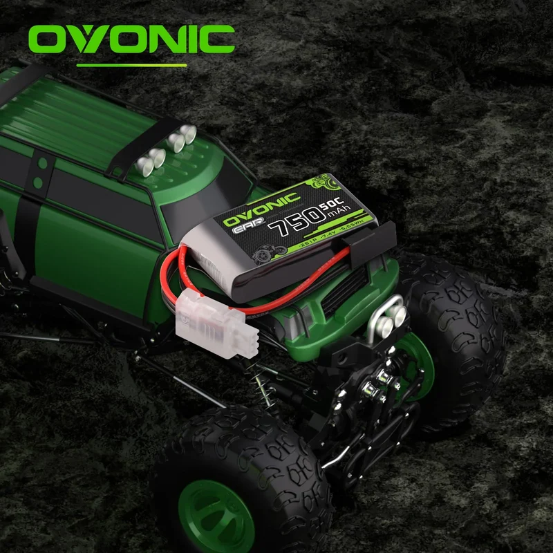 Ovonic Car 2S Lipo Akku 750mAh 2S1P 50C 7,4V RC CAR Lipo Akku mit XT60 zu TRA Anschluss (2 Stück)