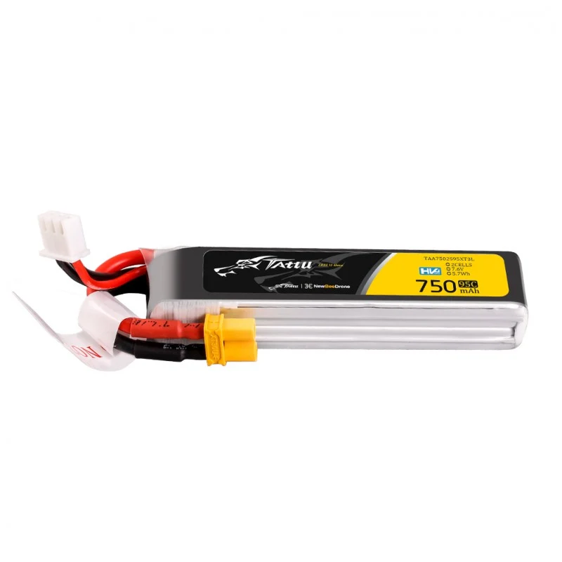 Tattu 2S Lipo Akku 750mAh 95C 2S1P 7,6V HV XT30U-F Langpackung