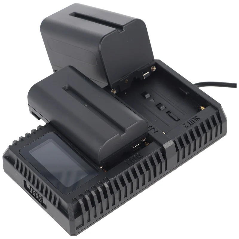 Nitecore 2fach Schnell-Ladegerät passend für den Akku Sony NP-FM500H, Sony NP-F730, Sony NP-F750, Sony NP-F770, Sony NP-F970, Sony NP-F550 und baugleiche