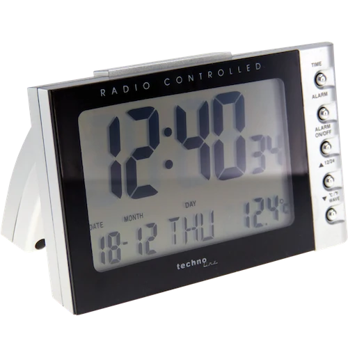 Technoline Der WT 188 schwarz silberne Funkwecker WT188