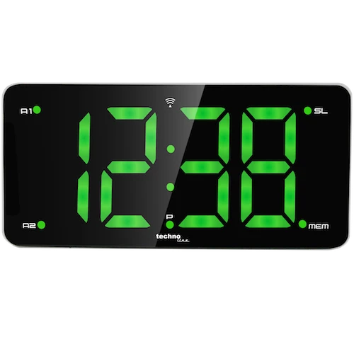 Technoline WT 486 - Funkwecker mit digitaler farbiger Anzeige, Radio Wecker mit Sendungsspeicher, programmierbare Alarme