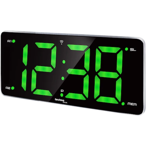 Technoline WT 486 - Funkwecker mit digitaler farbiger Anzeige, Radio Wecker mit Sendungsspeicher, programmierbare Alarme