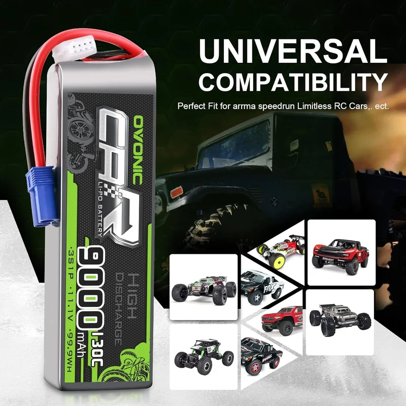 Ovonic Car 3S 9000mAh Lipo Akku 130C 11,1V mit EC5 Stecker (2 Stück)
