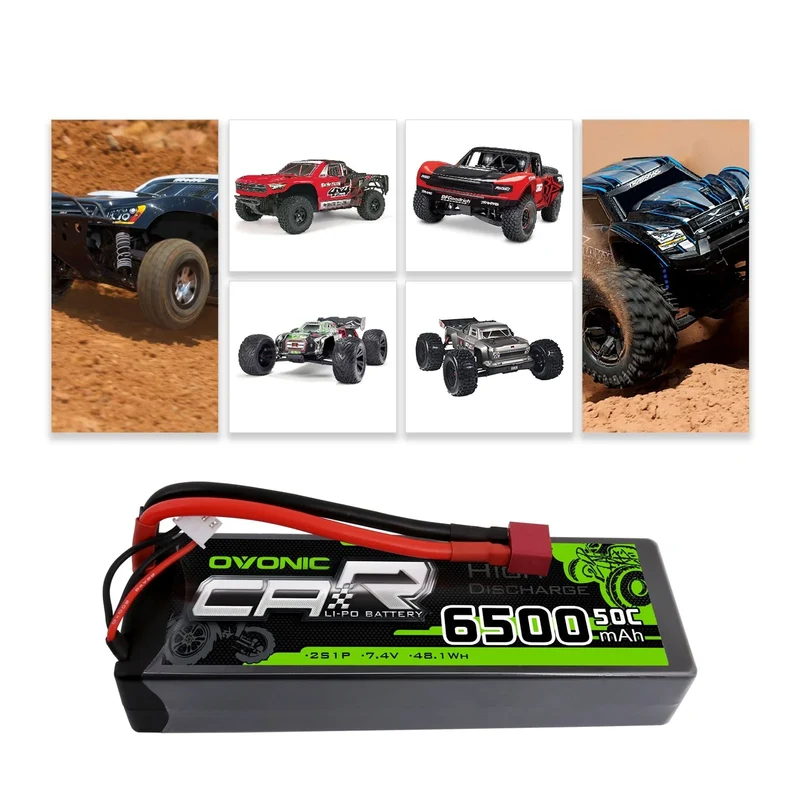 Ovonic Car 2S 6500mAh 7,4V 50C Hardcase LiPo Akku mit Deans Style T-Steckern