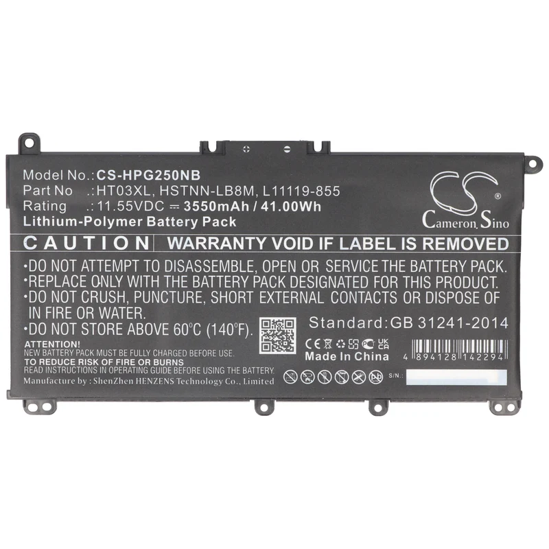 AccuCell Akku passend für HP Pavilion 15-CC, Li-Polymer, 11,55V, 3630mAh, 42Wh, schwarz