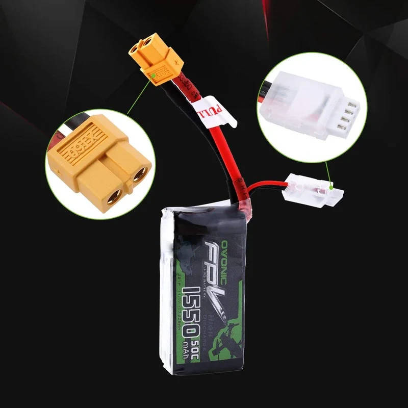 Ovonic FPV 3S LiPo Akku 1550mAh 50C 11,1V mit XT60 Stecker