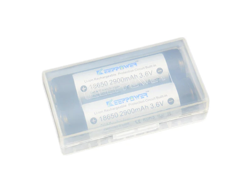 Keeppower Aufbewahrungsbox M2 für 2x 18650 geschützte Akkus bzw. 4x 18350