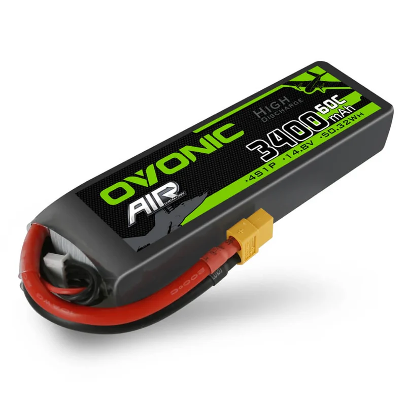 Ovonic Air 4S LiPo Akku 3400mAh 14,8V 60C für RC-Flugzeuge mit XT60 und Deans-Stecker