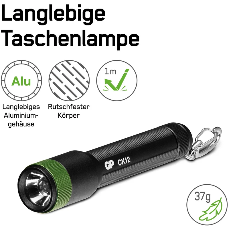 Taschenlampe GP CK12 20lumen inkl. 1x AAA 1,5V Batterie Schwarz