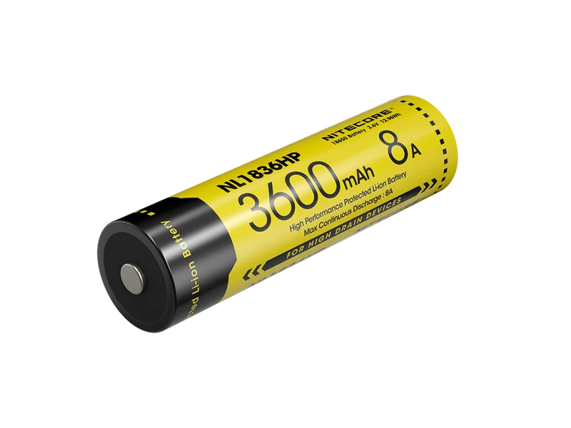 NiteCore Li-Ion-Akku 18650 - 3600mAh, 3,7V - NL1836HP -High Drain 8A - PCB geschützt