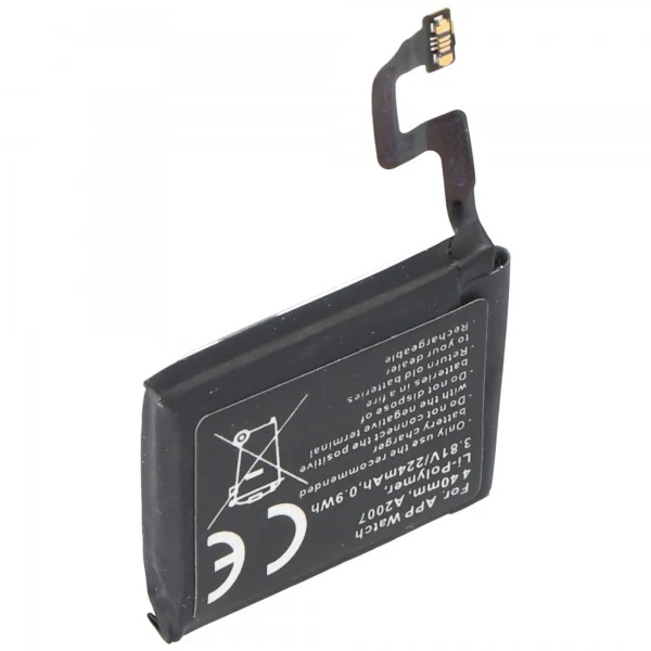 AccuCell Akku passend für Apple Watch 4 40mm, A2007, Li-Polymer, 3,81V, 224mAh, 0,9Wh, built-in, ohne Werkzeug