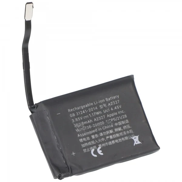 AccuCell Akku passend für Apple Watch 6 44mm, A2292, Li-Polymer, 3,85V, 303mAh, 1,2Wh, ohne Werkzeug
