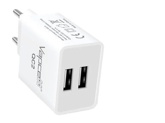 USB-Netzteil Vapcell QC2 5V - 2,1A mit 2 x USB-A Ausgang