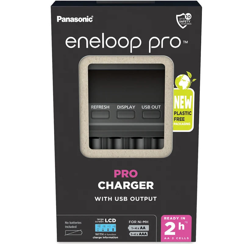 Panasonic eneloop pro Ladegerät BQ-CC65 für AA Mignon und AAA Micro NiMh Akkus