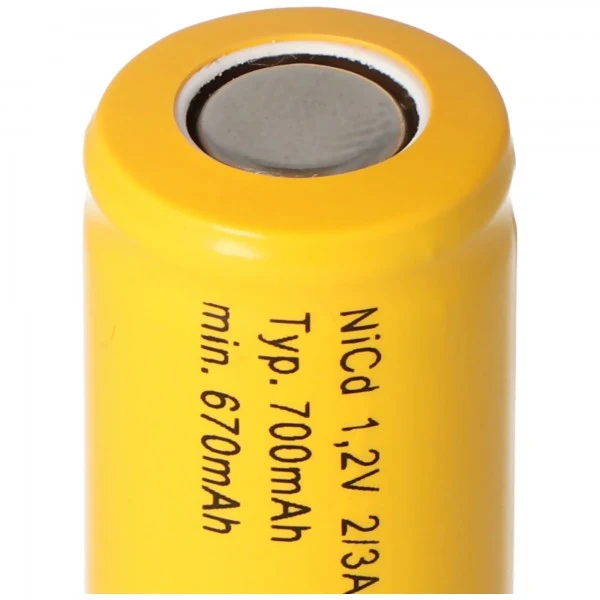AccuCell KR-600AE 2/3 A NiCd Flat Top 1,2V 700mAh Akku