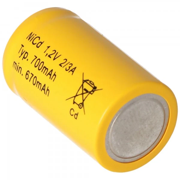 AccuCell KR-600AE 2/3 A NiCd Flat Top 1,2V 700mAh Akku
