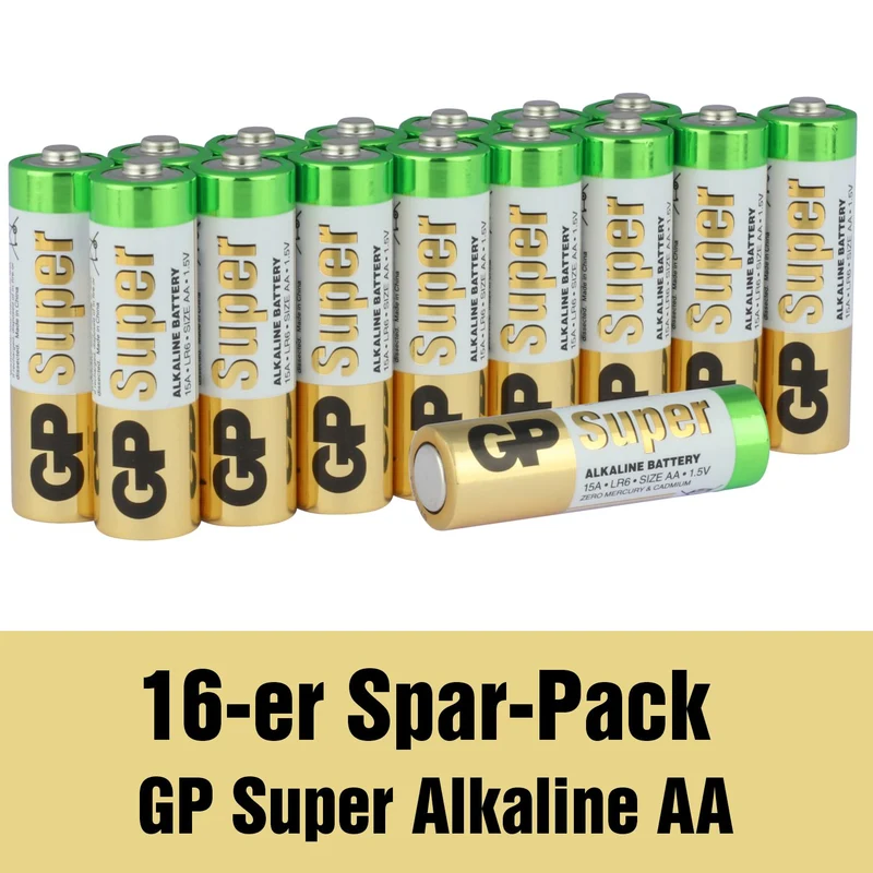 AA Batterie GP Alkaline Super 1,5V 16 Stück