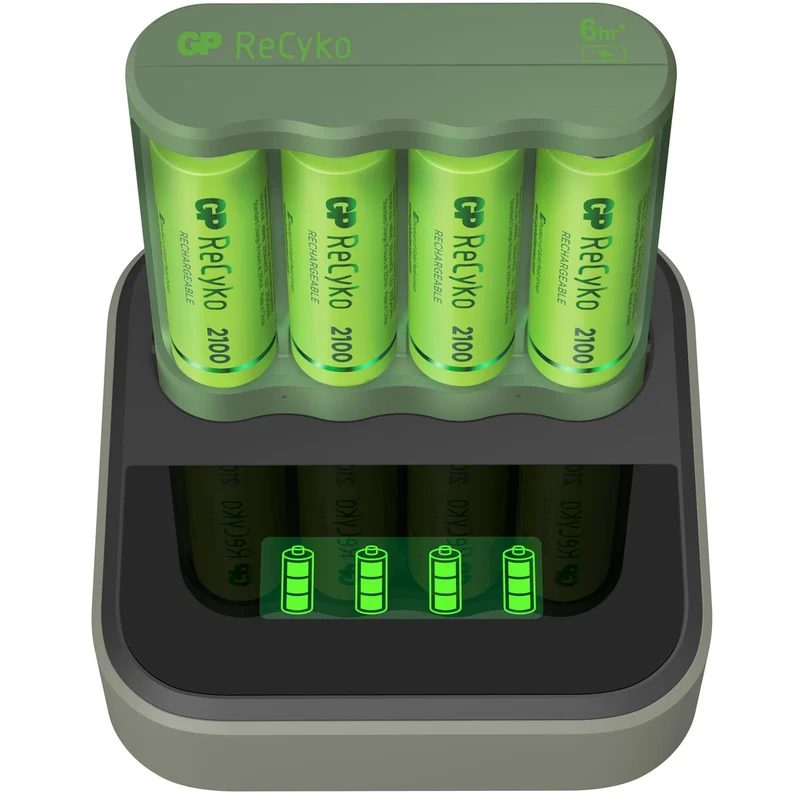 USB-Modell Ladegerät GP B421 Basic-Line 4 x ReCyko AA 2100 mAh USB Dockingstation