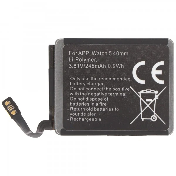 AccuCell Akku passend für Apple Watch 5 40mm A2277, A2092, MWWP2LLA Li-Polymer 3,81V built-in ohne Werkzeug