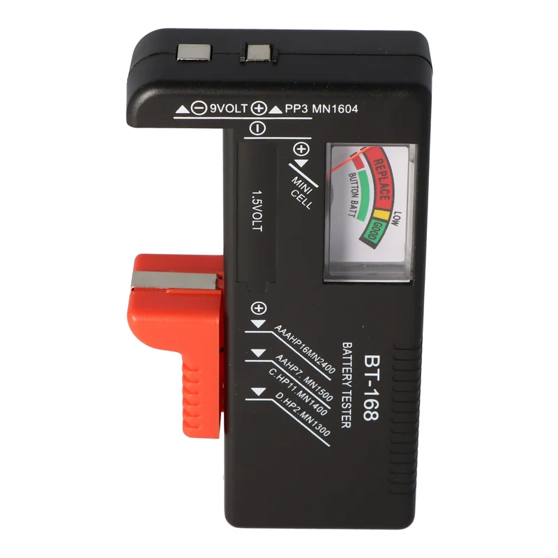 AccuCell Batterie-Tester für AA, AAA, AAAA, C, D, 9V Batterien und Akkus