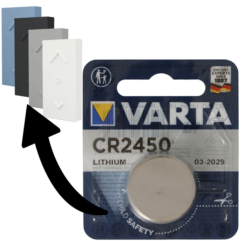 Varta Batterie passend für Ledvance SMART+ Mini Switch, Osram SMART+ Mini Switch Dimmschalter 1x Varta CR2450 Lithium Batterie IEC CR 2450
