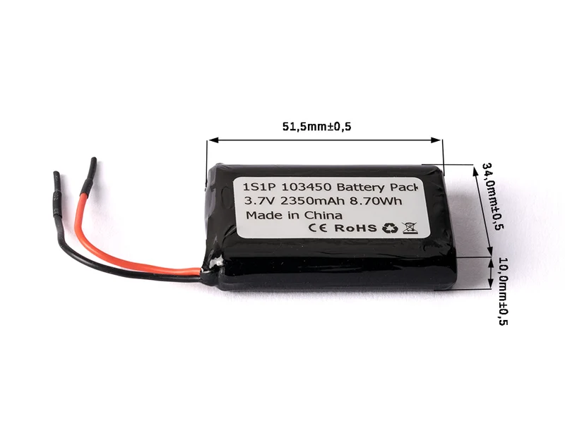 Keeppower 1S1P 103450 2350mAh 3,6 - 3,7V Li-Ion-Akku mit BMS-Schutz