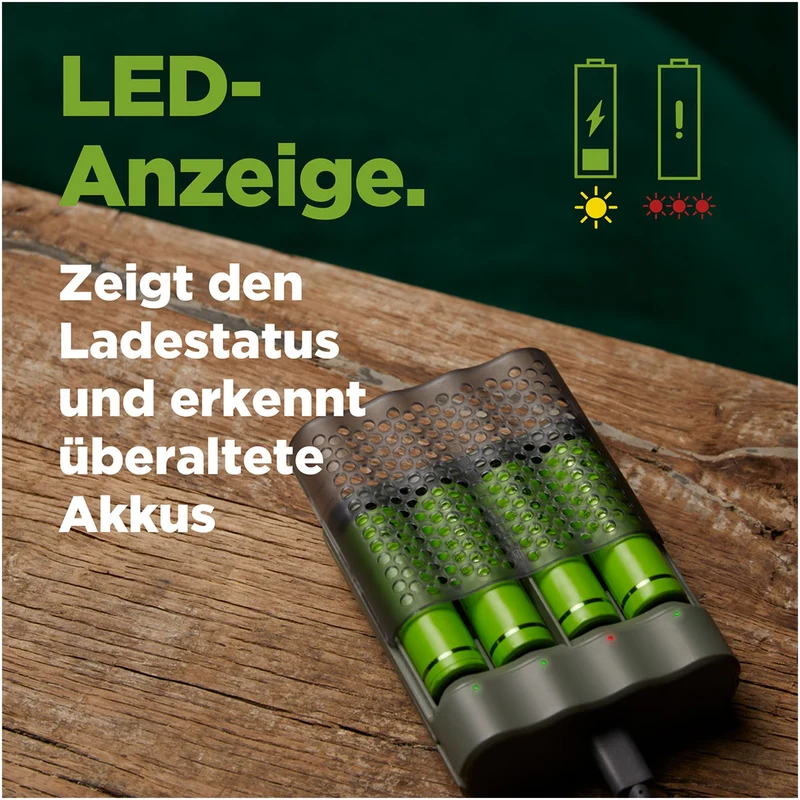 USB-Modell Ladegerät GP M451 Mainstream-Line 4 x ReCyko AAA 950 mAh