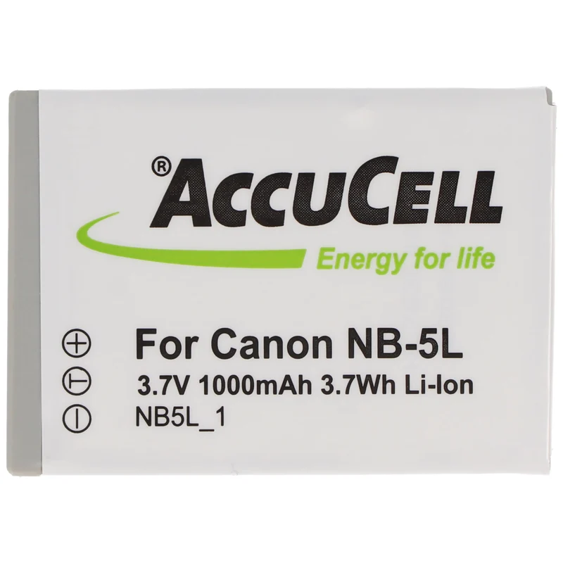 AccuCell Akku passend für Canon NB-5L Digicam IXUS 800 IS NB-5LH