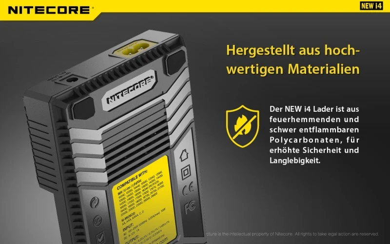 Nitecore Ladegerät Intellicharge NEW i4 mit 4 Ladeschächten NC-i4