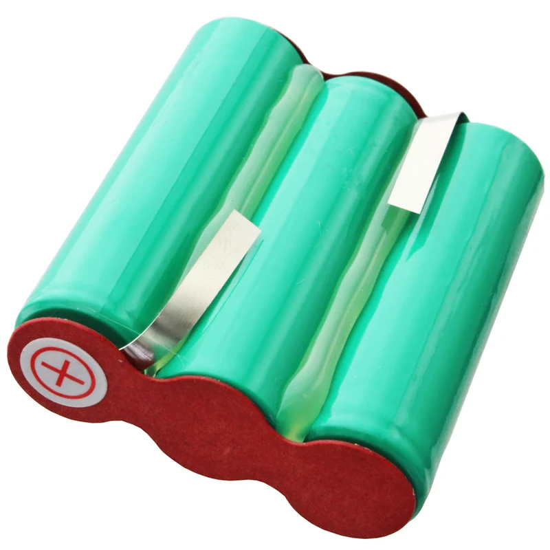 AccuCell NiMH 3,6 Volt AkkuPack F1x3 AA mit bis zu 2000mAh Kapazität, AEG Typ 141 Junior 2.0 Akku neue Version nebeneinander