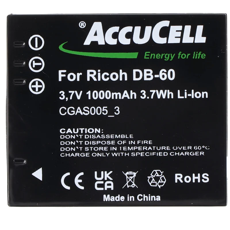 AccuCell Akku passend für Panasonic CGA-S005, DMW-BCC12